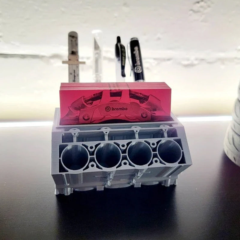 Originele V8-motor | Motorblok Pen- en visitekaartjeshouder