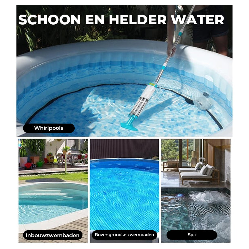 3-in-1 draadloze, oplaadbare, krachtige zwembadstofzuiger
