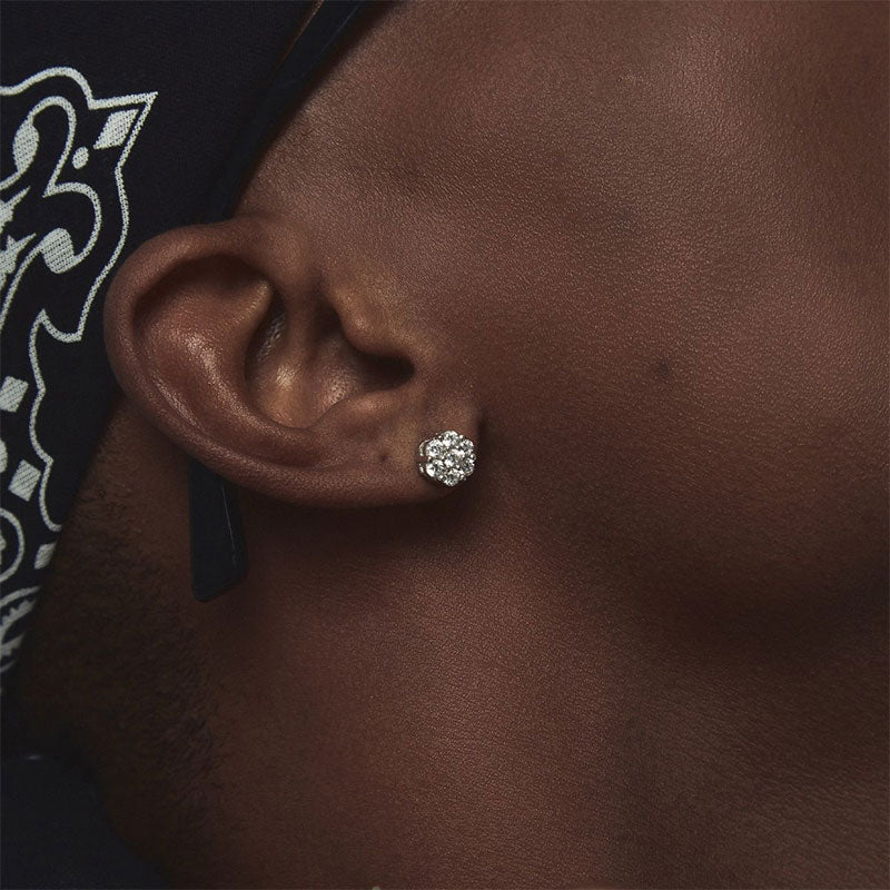 Diamanten Bloem Oorbellen-Paar