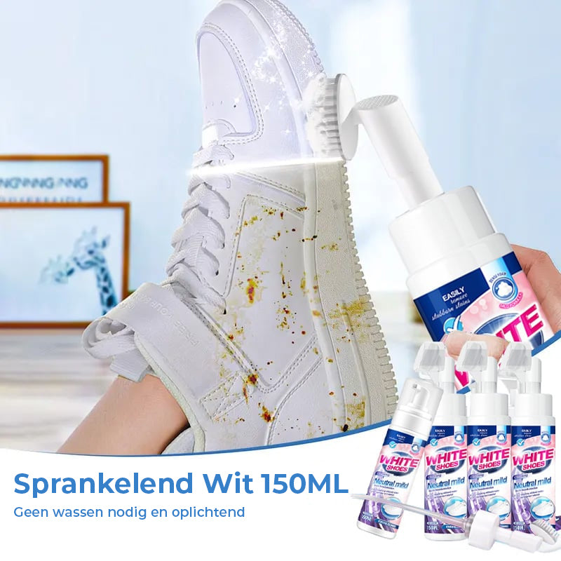 🤍 Schuim No-Rinse Cleaner — Laat schoenen direct stralend & wit worden