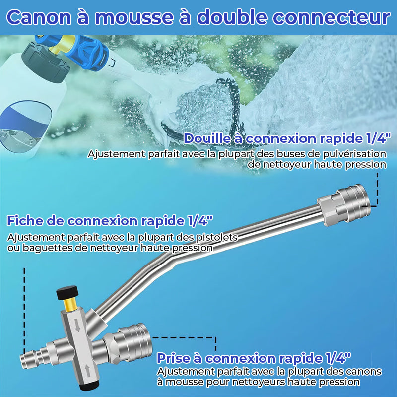 Améliorez votre expérience de lavage de voiture - Accessoire à double connecteur pour canon à mousse