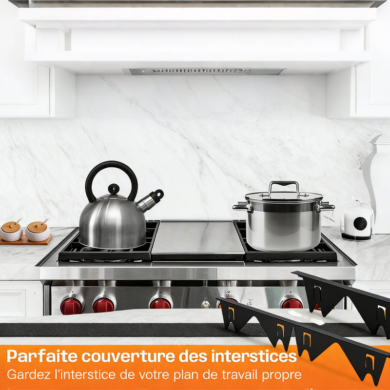 Couvre-joints de cuisinière rétractables en inox