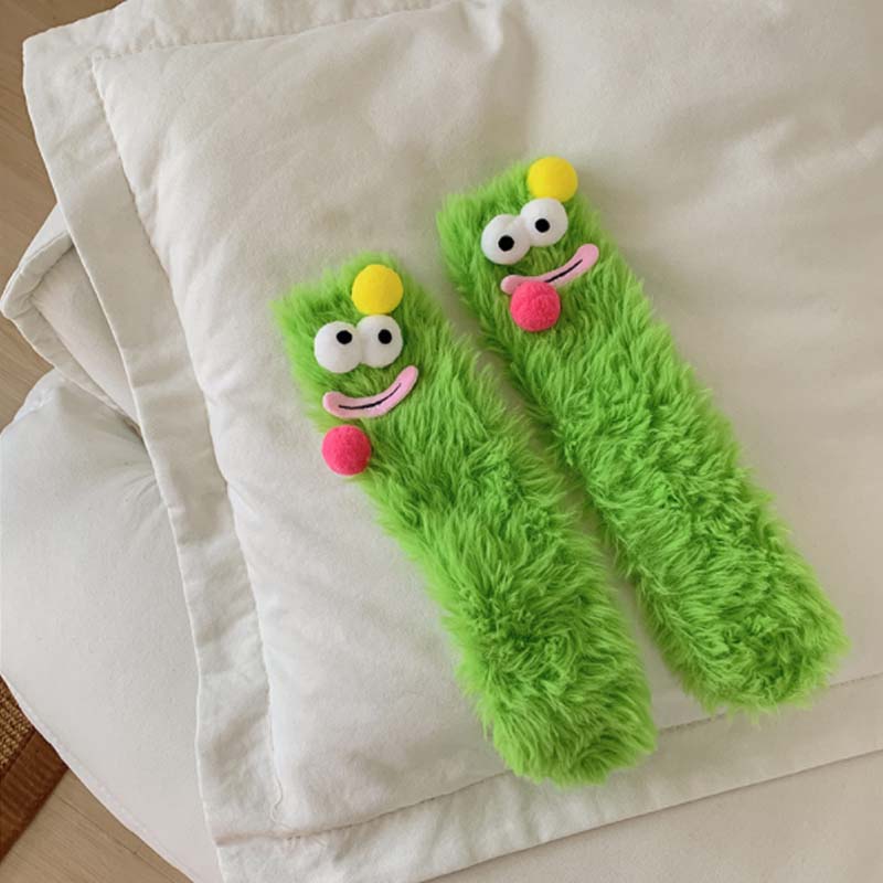 Chaussettes chaudes et moelleuses avec monstre de dessin animé