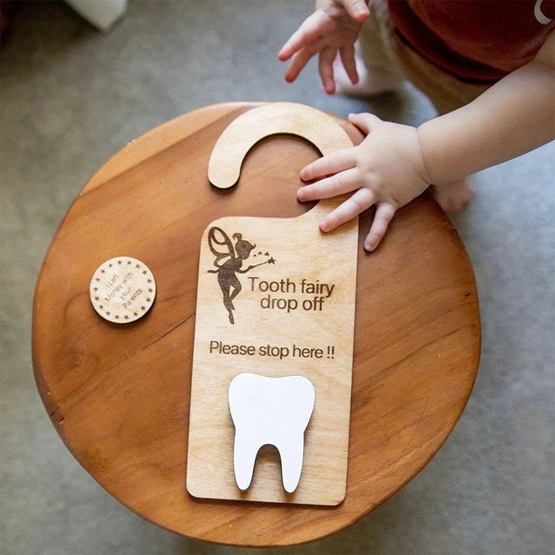 Houten tandenfee deurhanger