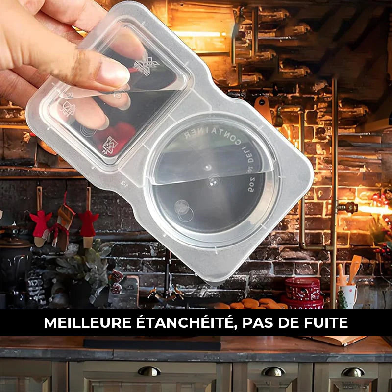 Récipients à encas à double compartiment avec couvercles