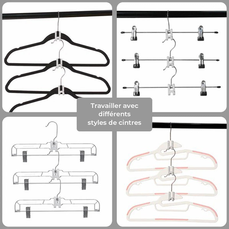 Crochets de connexion transparents pour cintre