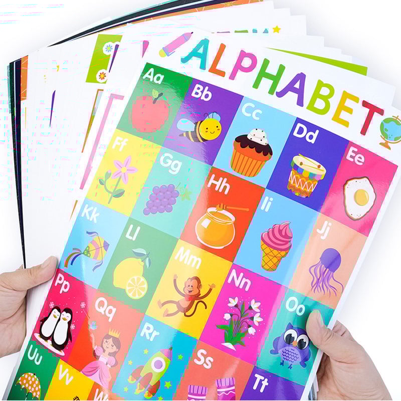 Kleurrijke educatieve posters (18 stuks/set)