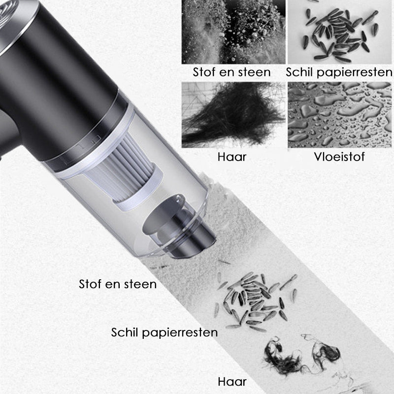 Draadloze draagbare autostofzuiger