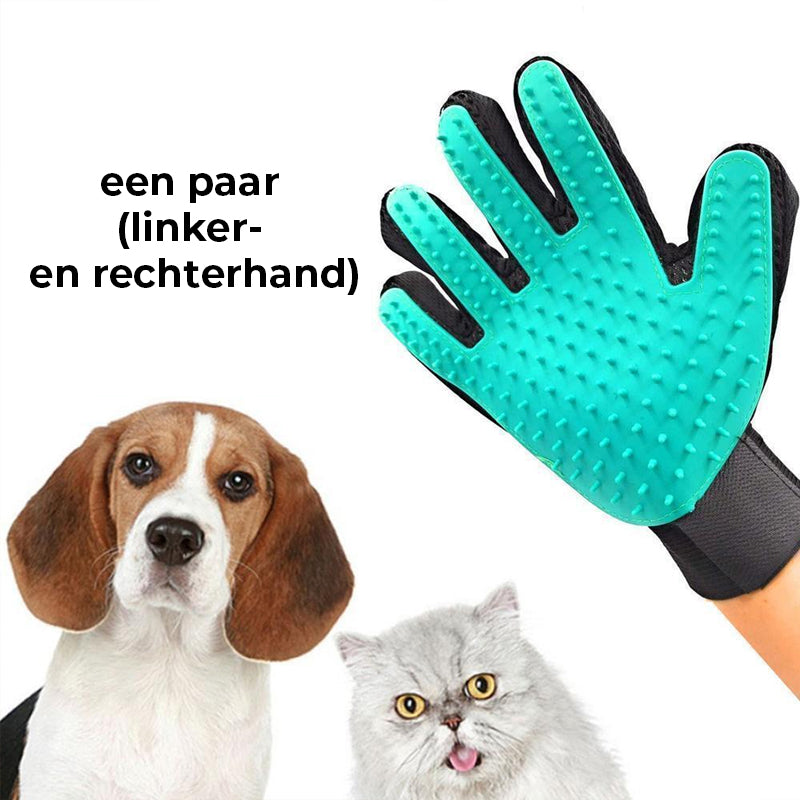Hoogwaardige verzorgingshandschoen voor honden en katten
