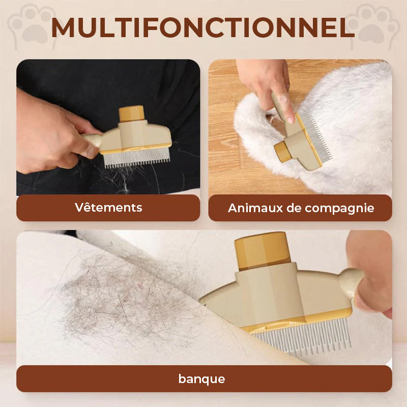 Brosse de Toilettage Autonettoyante pour Animaux