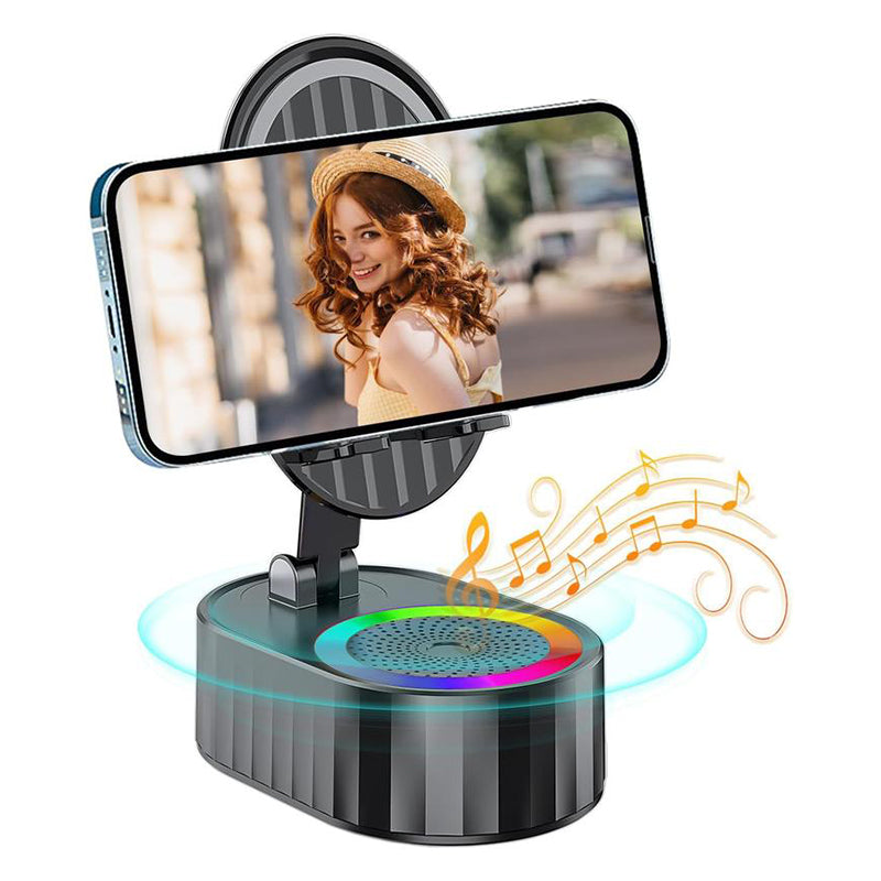 Enceinte Bluetooth sans fil à induction audio 5 en 1 avec support de téléphone