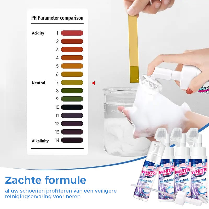 🤍 Schuim No-Rinse Cleaner — Laat schoenen direct stralend & wit worden