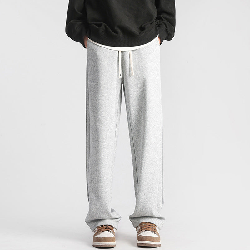 Pantalon de survêtement solide à taille coulissante pour hommes