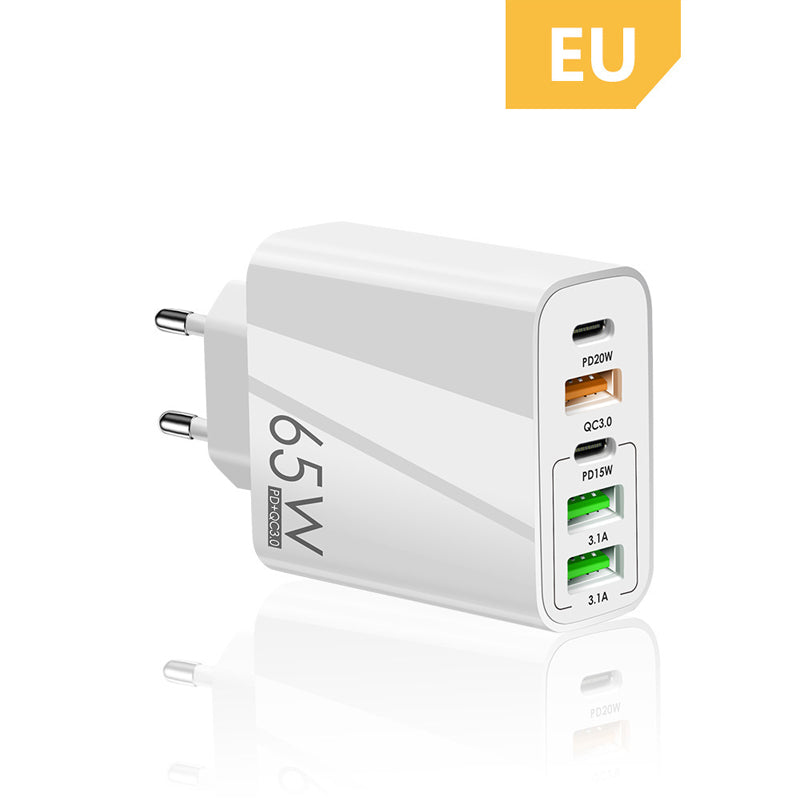 Snelle oplader voor meerdere poorten 65 W - EU-norm