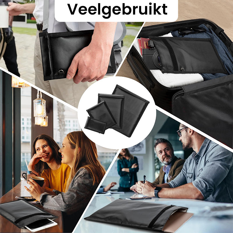 5-delige RFID-blokkeringstasset – antidiefstal, anti-tracking, waterdicht en brandwerend