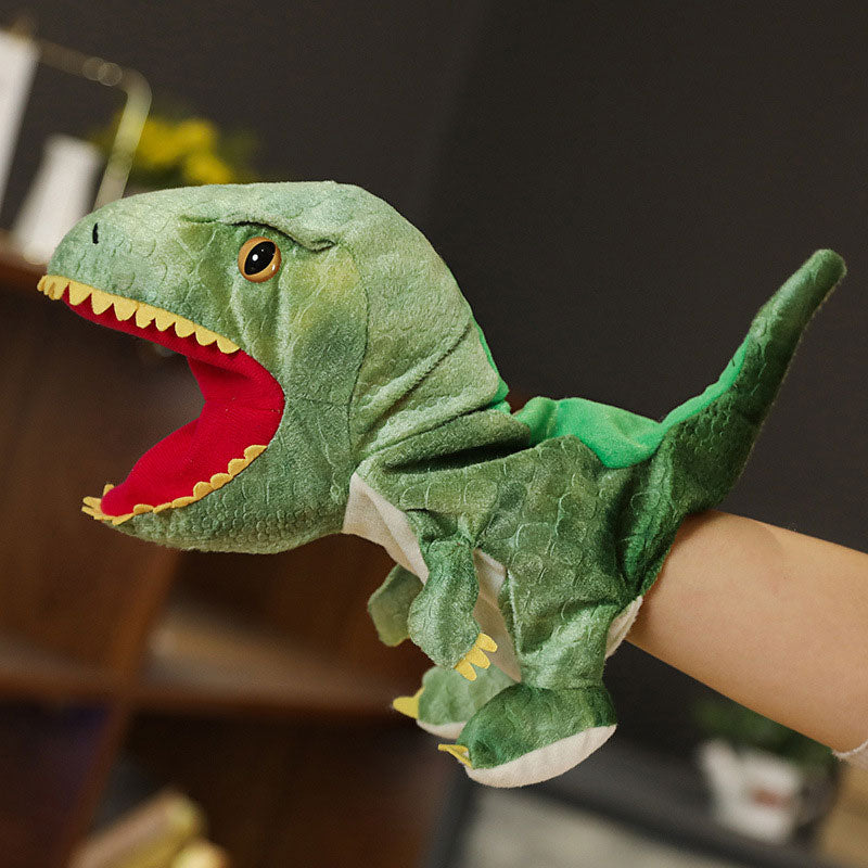 Pluche dinosaurushandpoppen