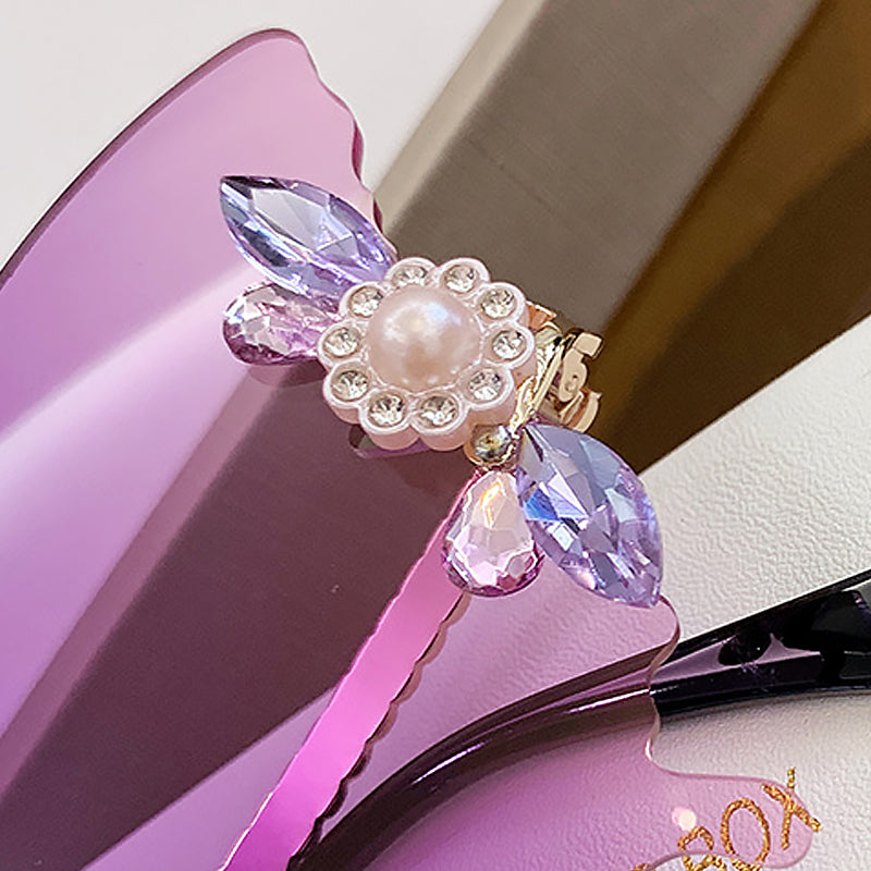 Chic Lunettes de soleil papillon diamant