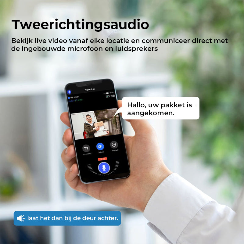 Draadloze slimme deurbelcamera – Buitenbewaking met HD-nachtzicht