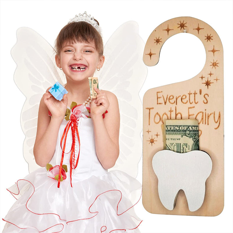 Houten tandenfee deurhanger
