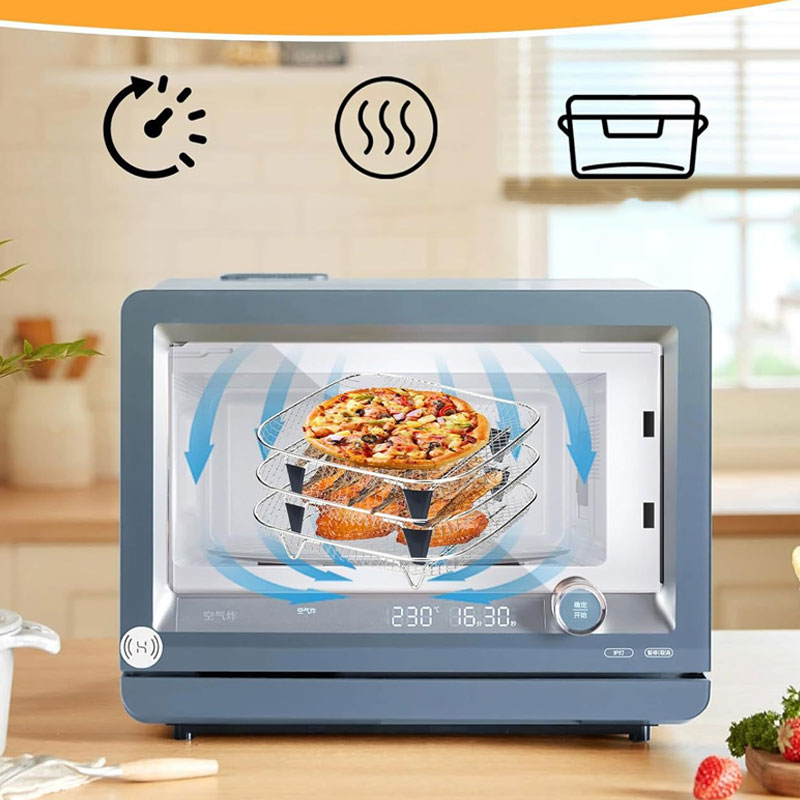 3-laags stapelbare airfryer rooster