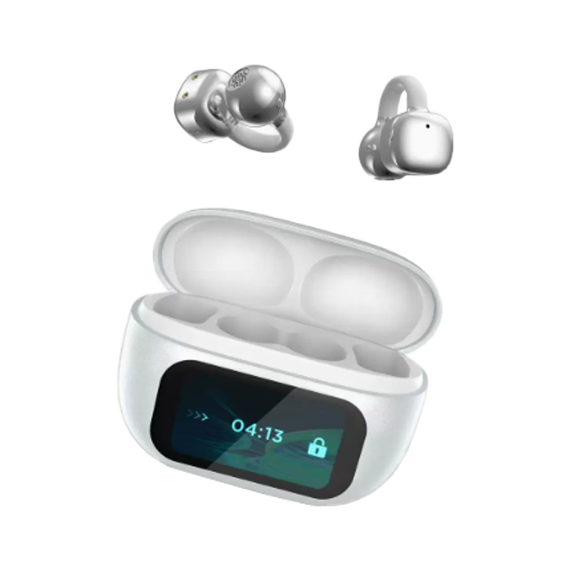 Clip-On Ear LCD Full Color Touchscreen Audio Draadloze Hoofdtelefoon