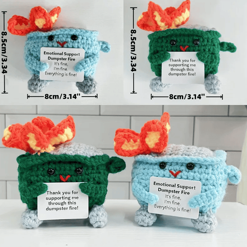 Crochet benne à ordures en feu