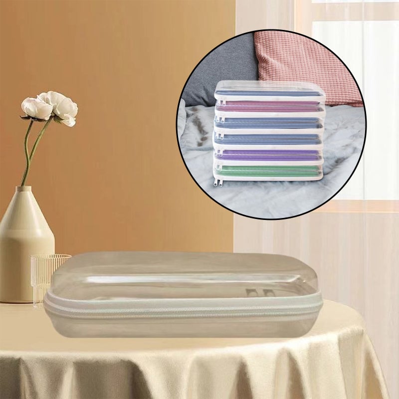Sac de rangement transparent à fermeture éclair pour vêtements