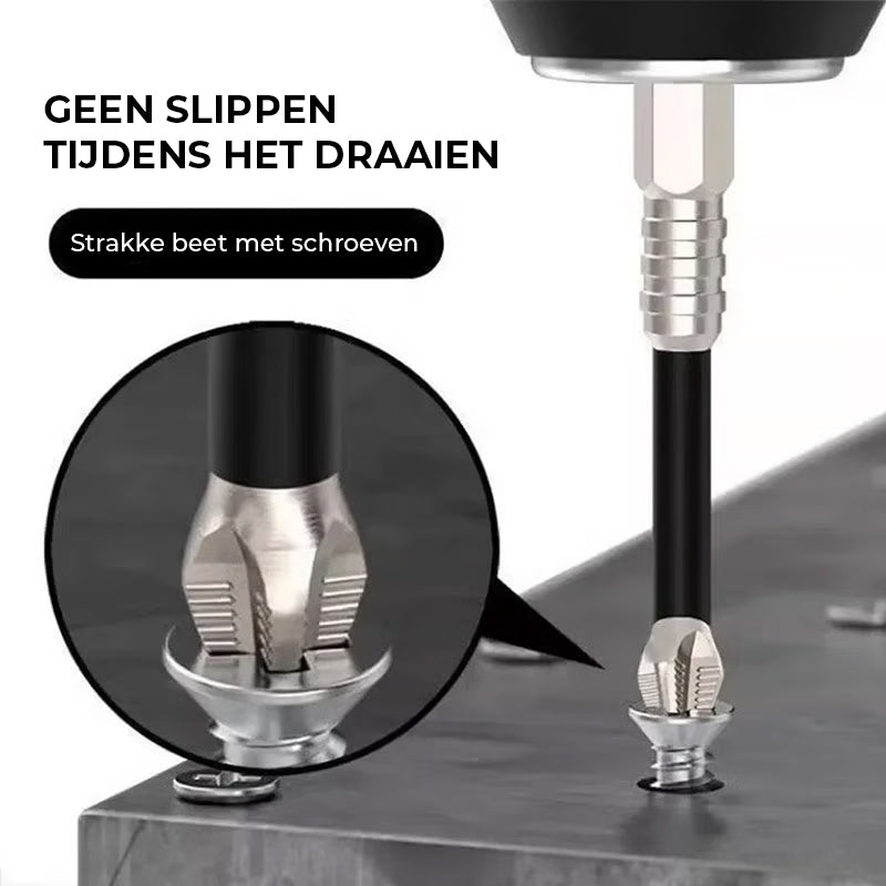 Set met hoogmagnetische schroevendraaiers en boortjes