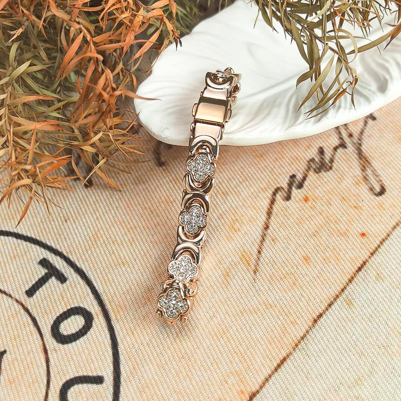Bloem koperen armband