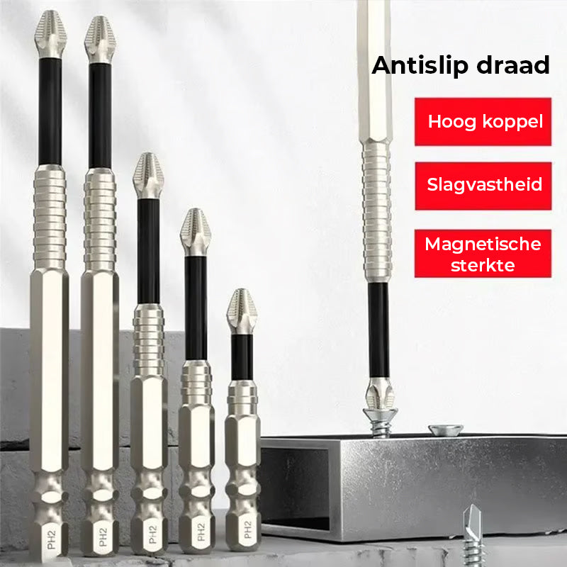Set met hoogmagnetische schroevendraaiers en boortjes