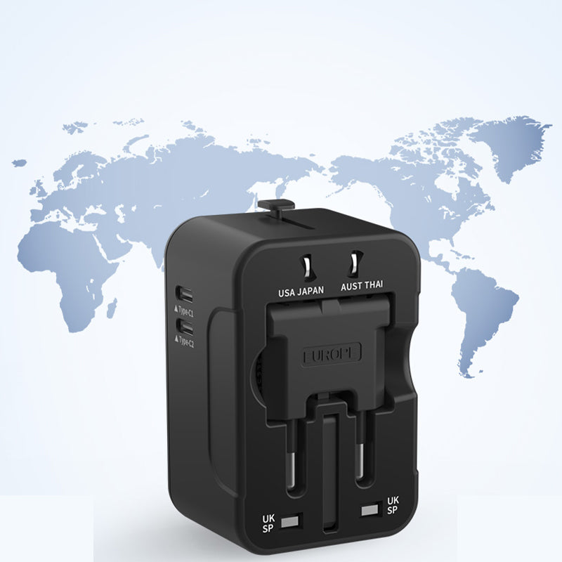 Universele reisadapter met twee USB-poorten