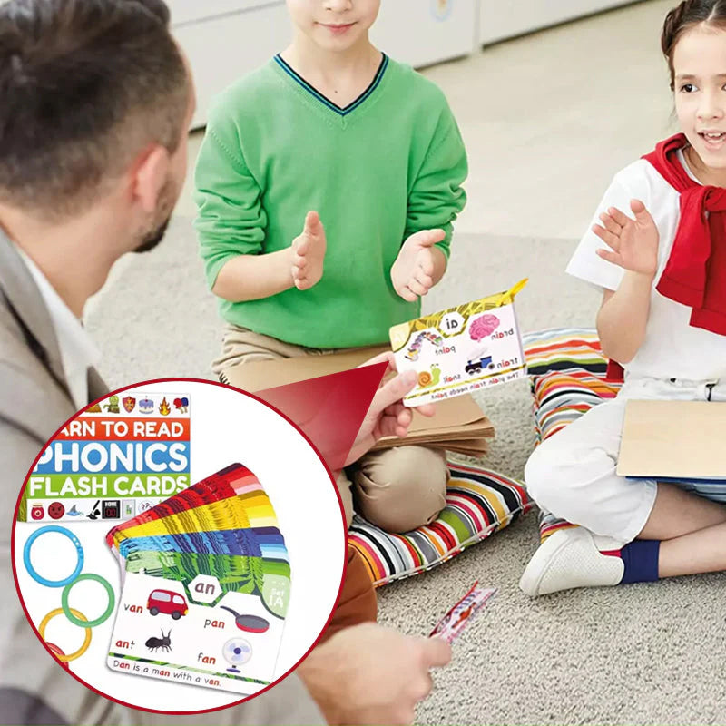 Fonics Flash Cards - Leren lezen in 20 stappen - Digraphs CVC Blends Lange klinkers