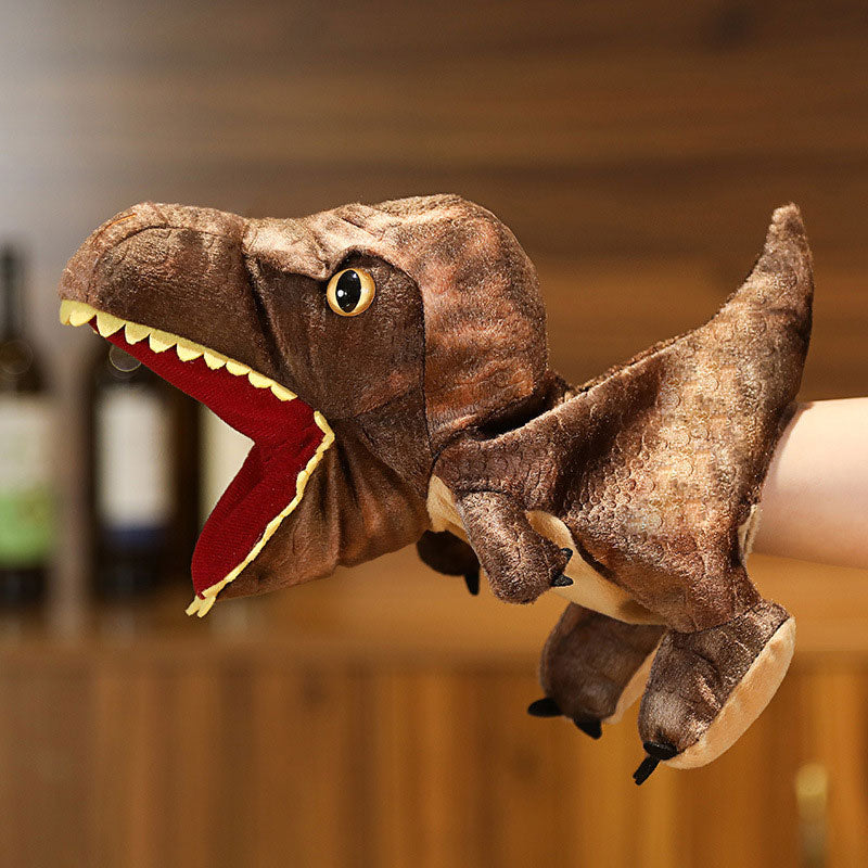 Pluche dinosaurushandpoppen