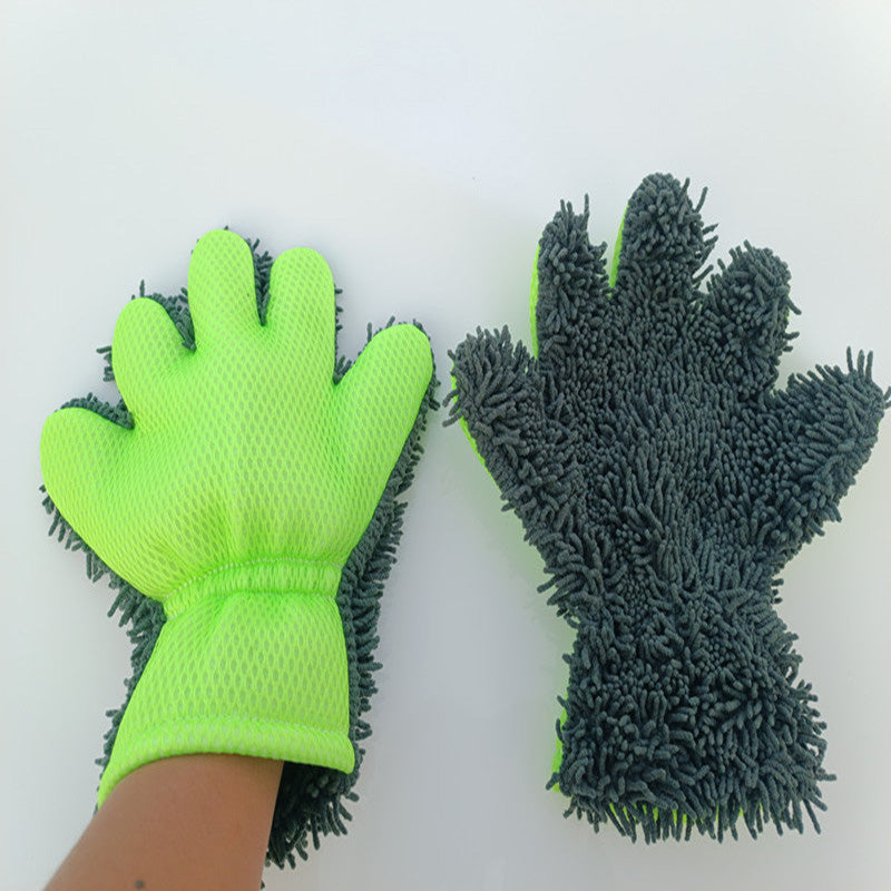 Gants de lavage de voiture double face à cinq doigts