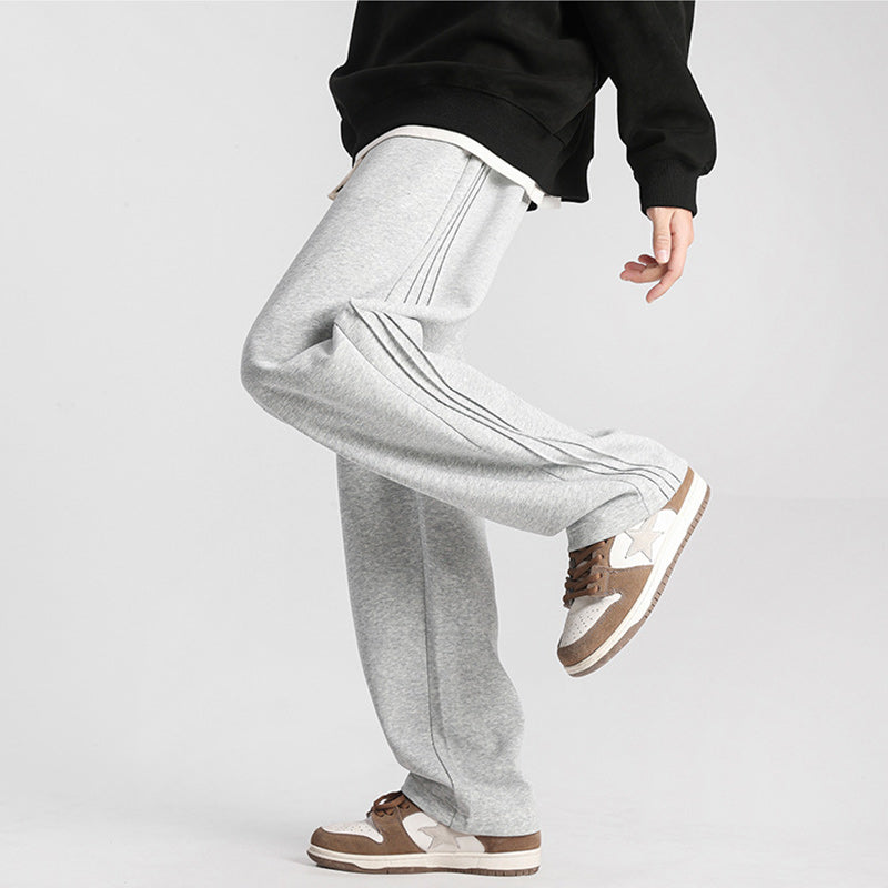 Pantalon de survêtement solide à taille coulissante pour hommes