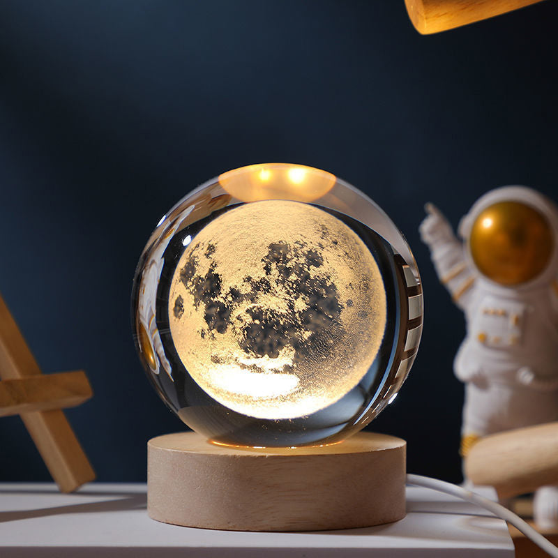 Veilleuse boule de cristal rougeoyante