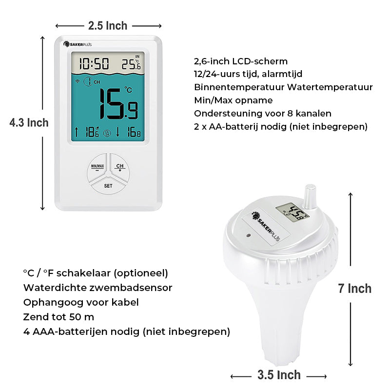 Draadloze zwembadthermometer