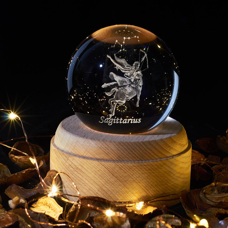 Veilleuse boule de cristal rougeoyante