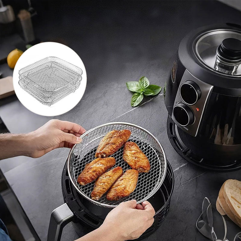 3-laags stapelbare airfryer rooster