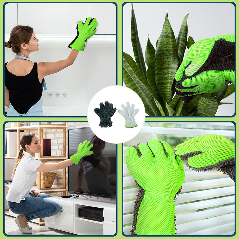 Gants de lavage de voiture double face à cinq doigts