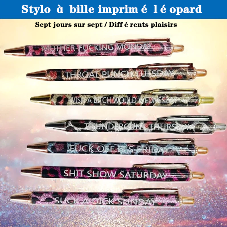 Stylo à bille imprimé léopard