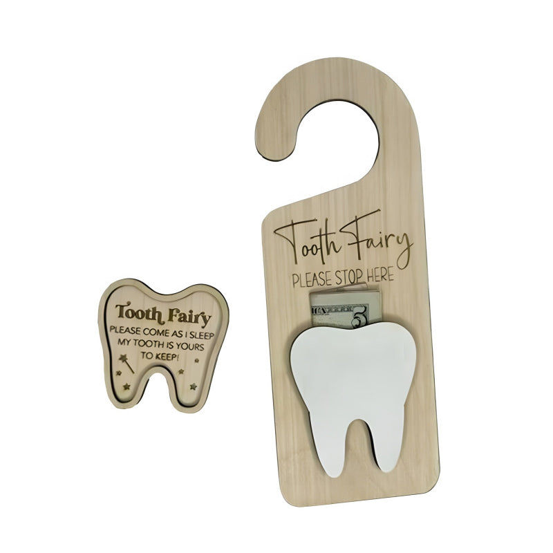 Houten tandenfee deurhanger