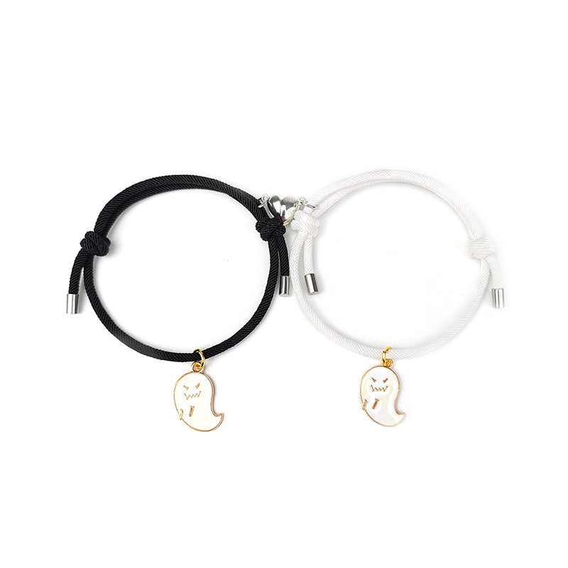 Bracelet magnétique pour couple avec coeur