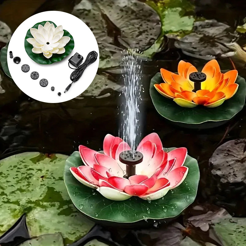 Lotusvormige zonne-fonteinvijver decoratief