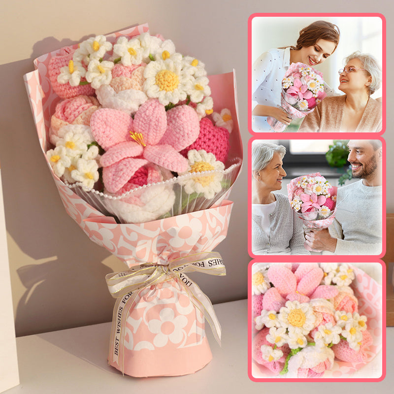 Bouquet de fleurs fait main au crochet