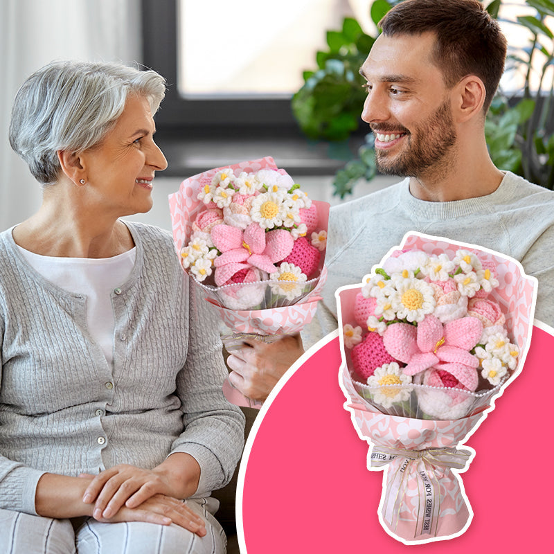 Bouquet de fleurs fait main au crochet