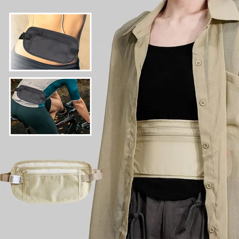 Sac banane sport ajustable avec poches zippées