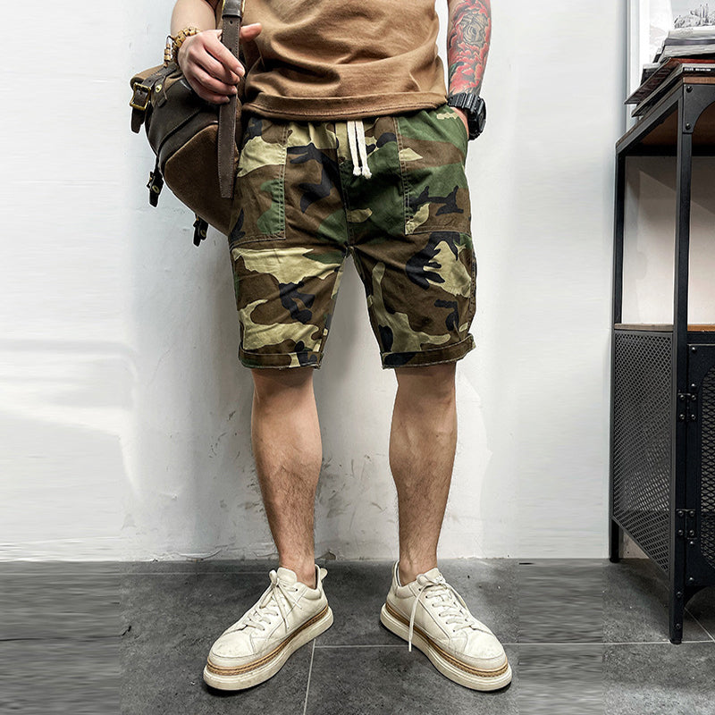 Short à taille élastique avec cordon de serrage pour hommes