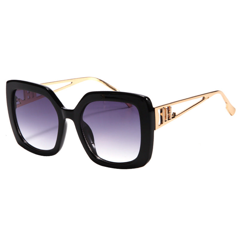 Lunettes de soleil unisexes vintage tendance à grande monture