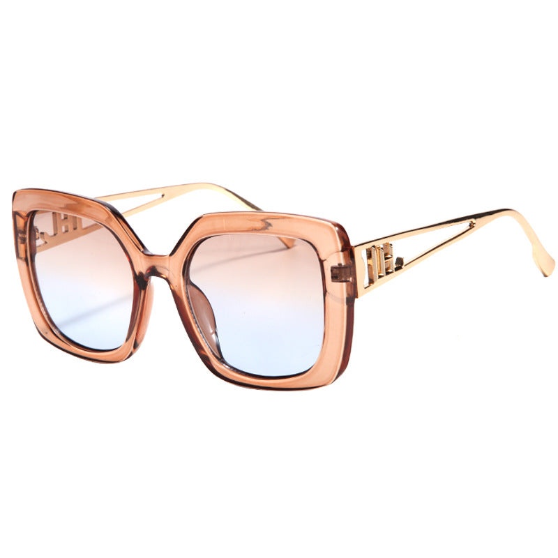 Lunettes de soleil unisexes vintage tendance à grande monture